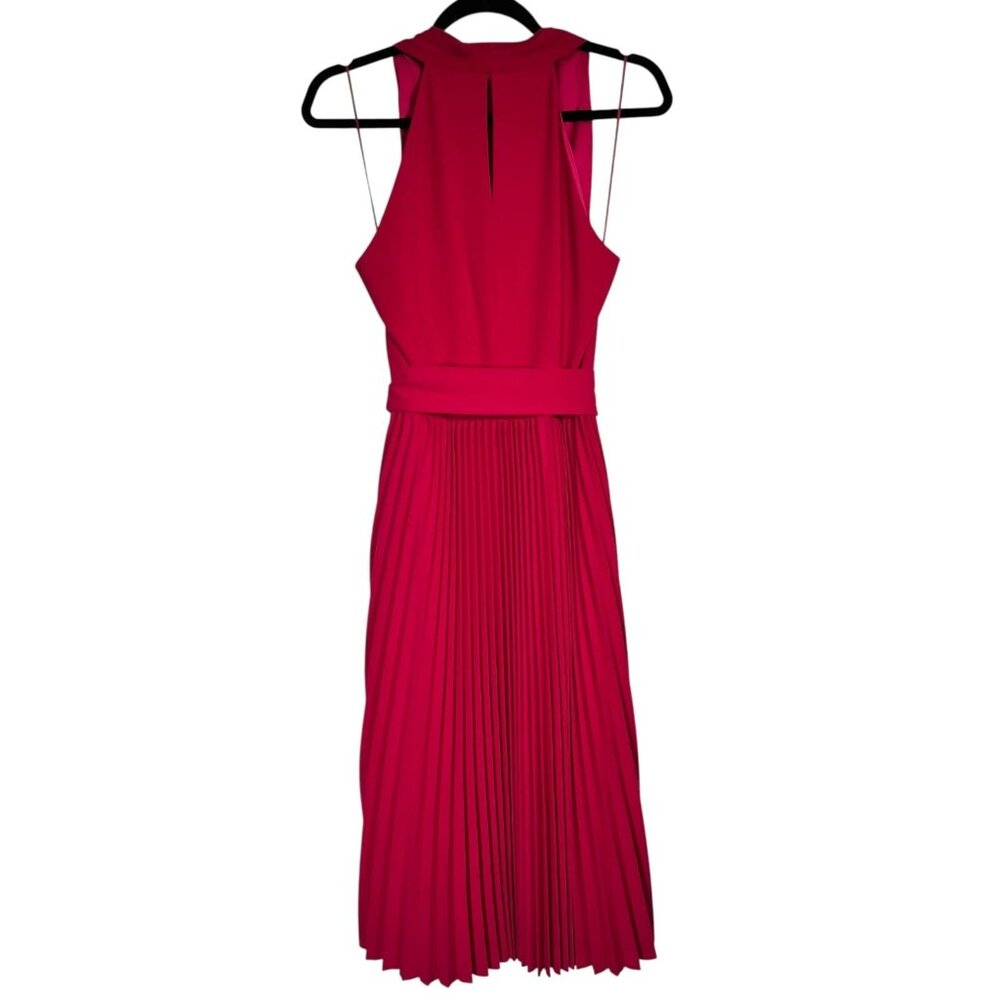Elie Tahari Collection Womens Pink Fit & Flare Pleated Cowl Neck Dress Size 6 - Picture 9 of 16